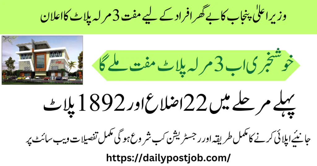 CM Punjab 3 Marla Plot Scheme 2025 – Complete Guide & Latest Updates