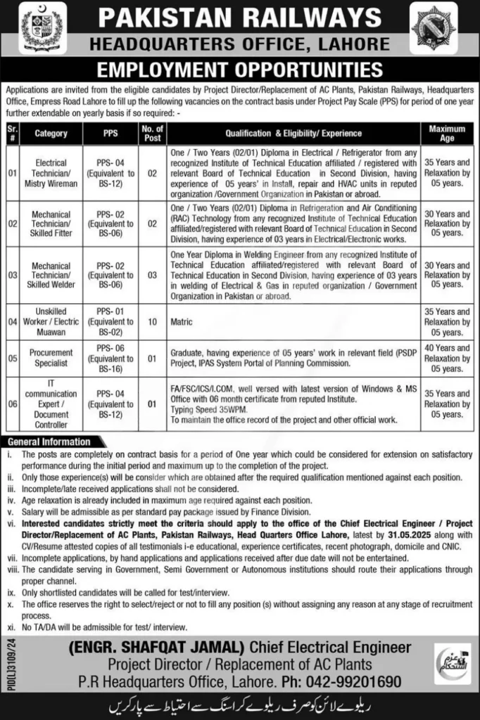 Pakistan Railways Latest Jobs 2025 – Apply Now!