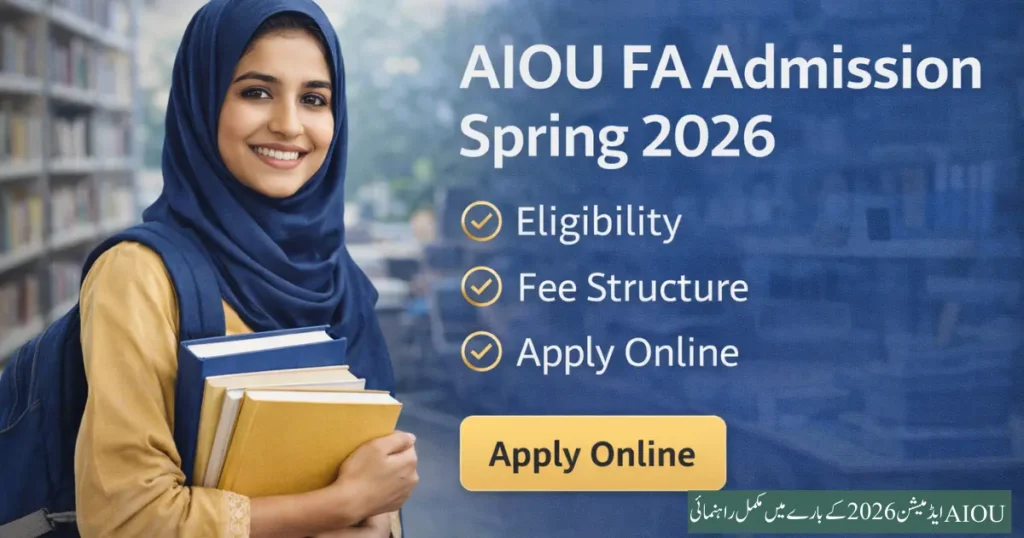 AIOU FA Admission Spring 2026 eligibility and fee details