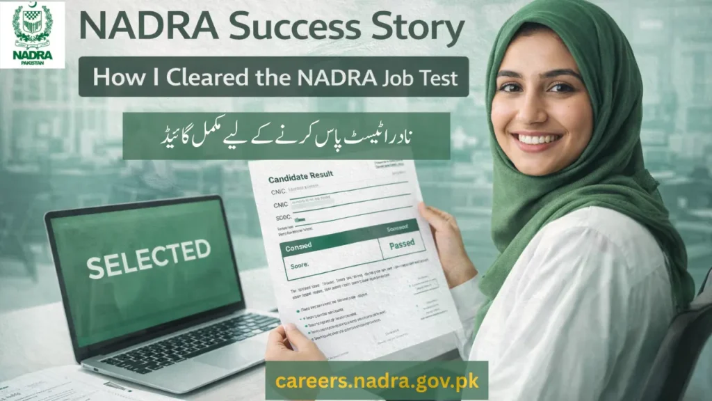NADRA success story candidate cleared NADRA job test sample CV interview transcript