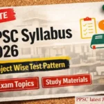 PPSC Syllabus 2026 subject wise test pattern