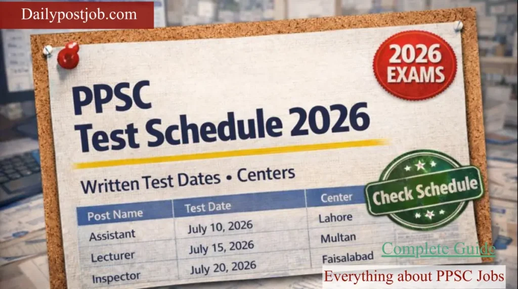 PPSC Test Schedule 2026 written exam dates