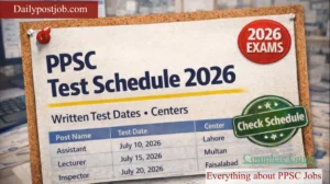 PPSC Test Schedule 2026 written exam dates