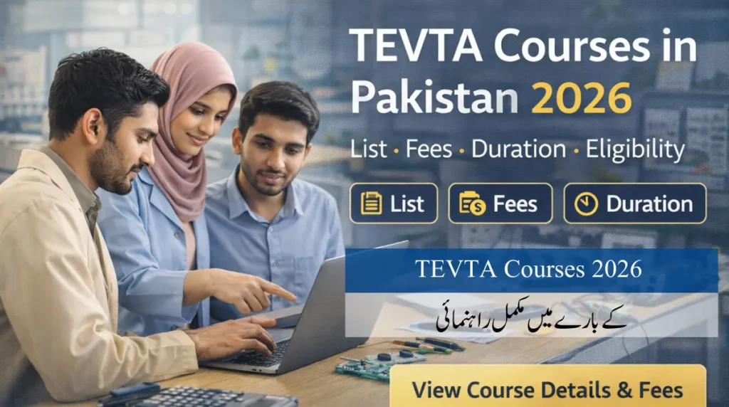 TEVTA courses in Pakistan 2026 list fees duration eligibility